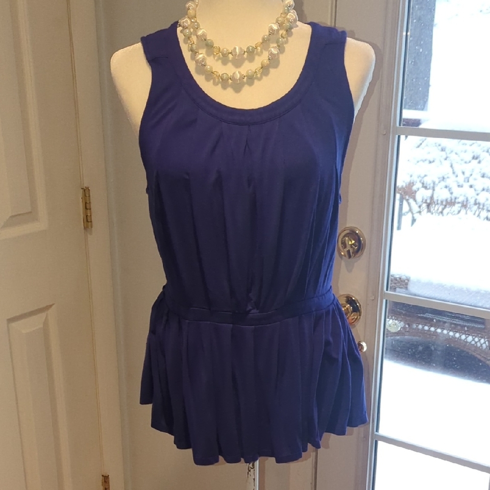 Deletta Royal Blue Sleeveless Blouse